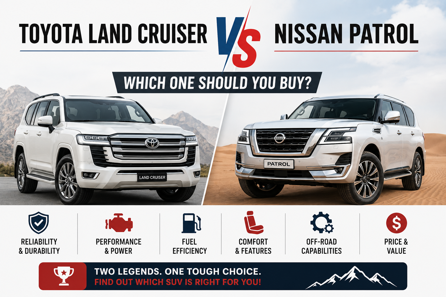 Toyota Land Cruiser vs Nissan Patrol – Which One Should You Buy?
